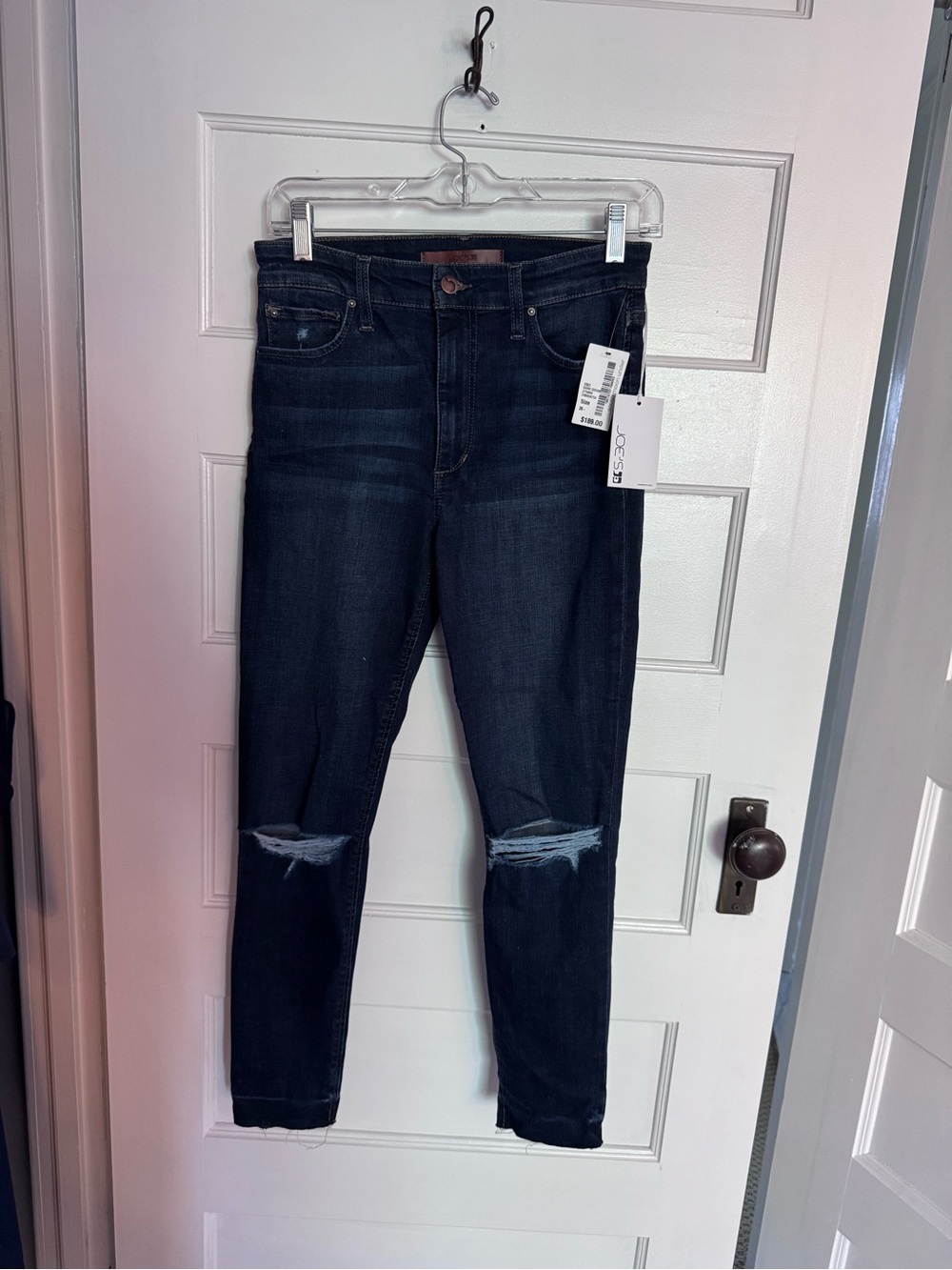 Joe's Jeans Dark Indigo Skinny with Knee Rips